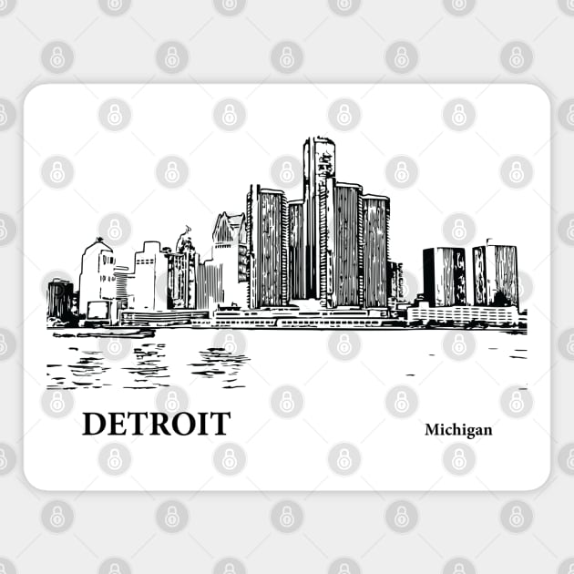 Detroit Michigan Magnet by Lakeric